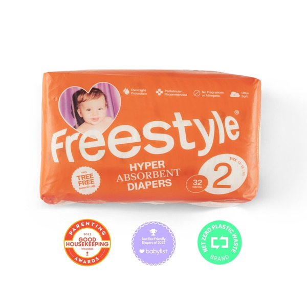 FreeStyle Hyper Absorbent, Tree Free Diapers (Size 2) hero