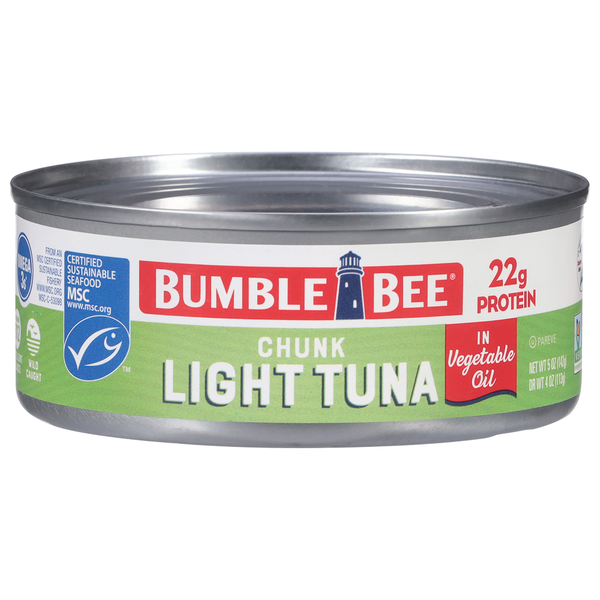 Canned Meat, Seafood & Beans Bumble Bee Light Tuna, in Vegetable Oil, Chunk hero