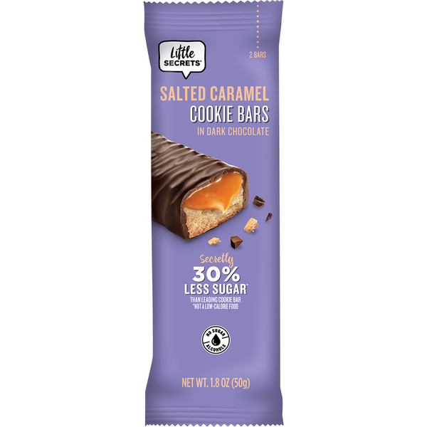 Little Secrets Chocolates Salted Caramel Cookie Bars in Dark Chocolate hero