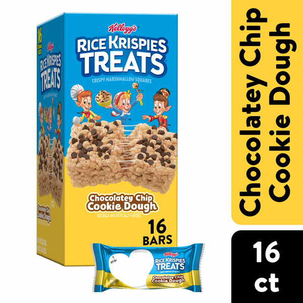 Breakfast Bars & Pastries Kellogg's Rice Krispies Treats Marshmallow Snack Bars, Lunch Snacks, Kids Snacks, Chocolatey Chip Cookie Dough hero