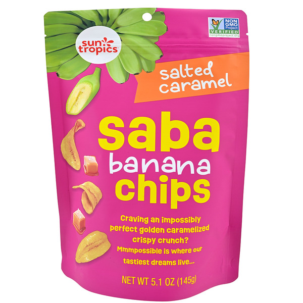 Chips & Pretzels Sun Tropics Saba Banana Chips Salted Caramel hero