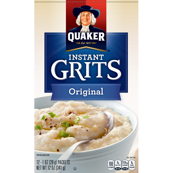 Hot Cereal & Pancake Mixes Quaker Instant Grits, Original hero