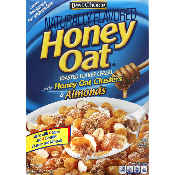 Cereal Best Choice Cereal, Toasted Flakes, Honey Oat hero