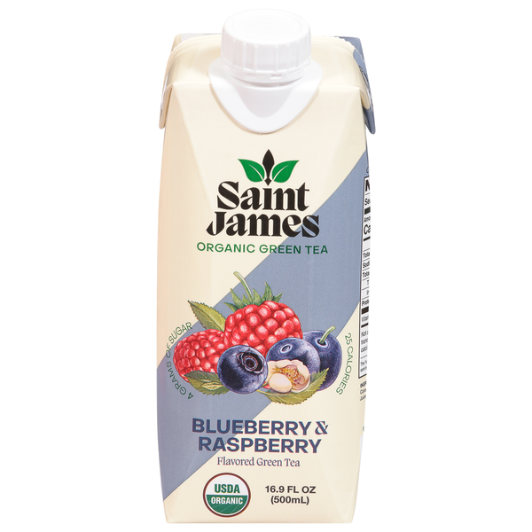 Tea SAINT JAMES Green Tea, Organic, Blueberry & Raspberry hero