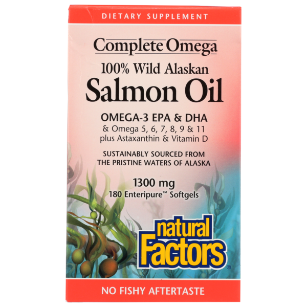 Vitamins & Supplements Natural Factors Complete Omega 100% Wild Alaskan Salmon Oil 1,300 Mg Enteripure hero