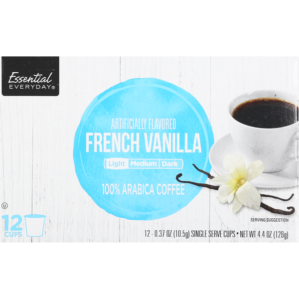 Coffee Essential Everyday Coffee, French Vanilla, Light, Single Serve Cups hero