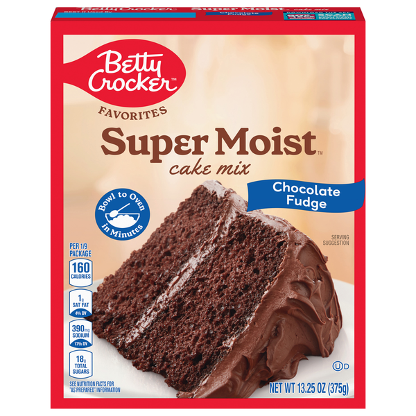 Doughs, Gelatins & Bake Mixes Betty Crocker Cake Mix, Chocolate Fudge hero