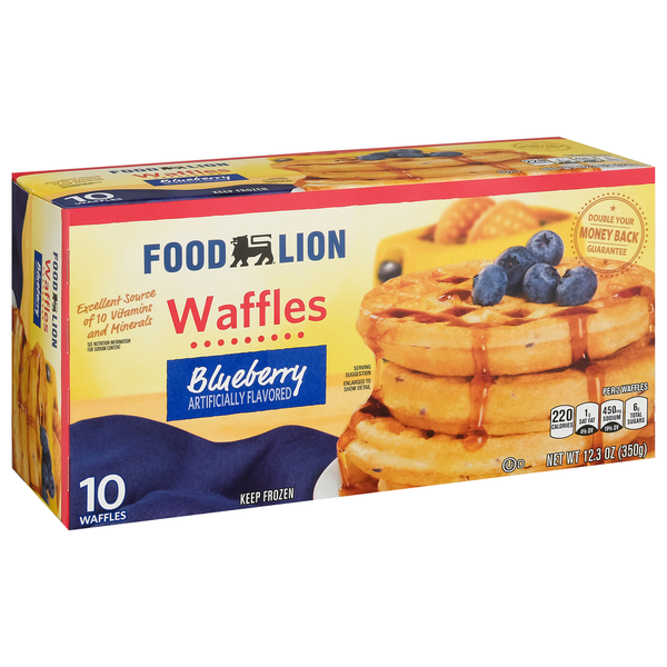 Frozen Breakfast Food Lion Waffles, Blueberry hero