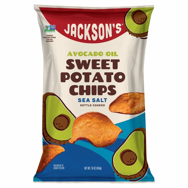 Chips & Pretzels Jackson's  Sweet Potato Chips in Avocado Oil, Sea Salt hero