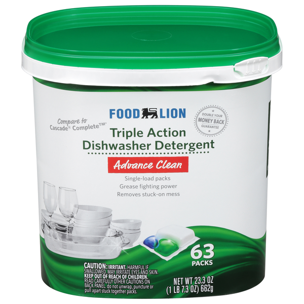 Dish Detergents Food Lion Dishwasher Detergent, Triple Action, Advance Clean hero