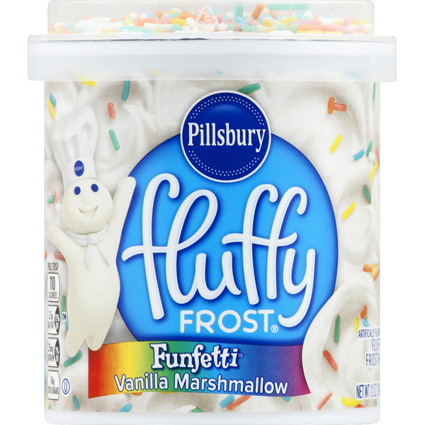 Baking Supplies & Decor Pillsbury Frosting, Fluffy, Vanilla Marshmallow, Funfetti hero