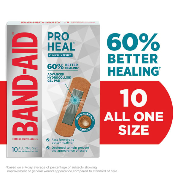 BAND-AID All One Size Pro Heal Bandages, Hydrocolloid Pad hero