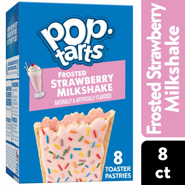 Pop-Tarts Toaster Pastries, Breakfast Foods, Kids Snacks, Frosted Strawberry Milkshake hero