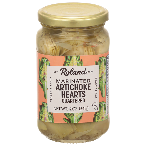 Canned & Jarred Vegetables Roland Foods Artichoke Hearts, Marinated, Quartered hero