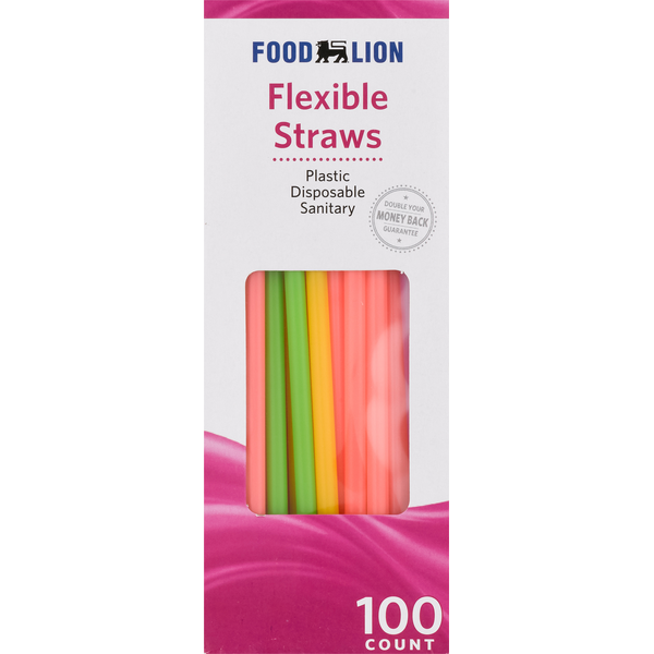 Plates, Bowls, Cups & Flatware Food Lion Straws, Flexible hero