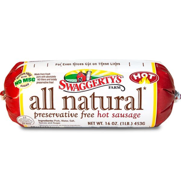 Packaged Meat Swaggerty's Farm All Natural Breakfast Sausage Roll, Hot hero