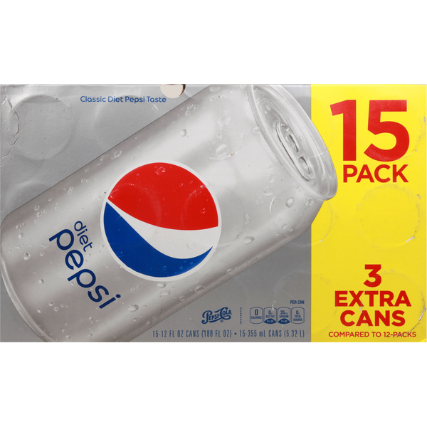 Soft Drinks Pepsi Cola, Diet, 15 Pack hero