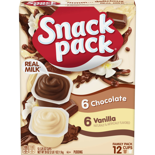 Doughs, Gelatins & Bake Mixes Snack Pack Chocolate and Vanilla Flavored Pudding Cups Family Pack hero