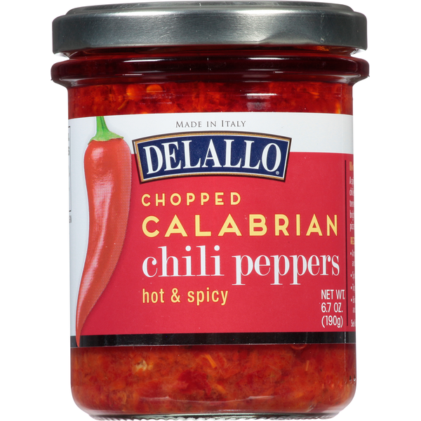 Prepared Meals DeLallo Chili Peppers, Calabrian, Hot & Spicy, Chopped hero