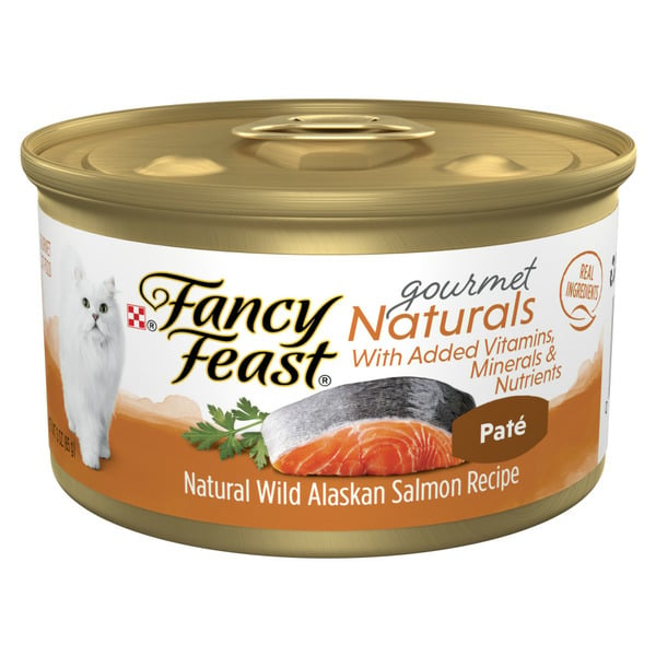 Cat Food & Care Purina Fancy Feast Grain Free Wet Cat Food Pate Gourmet Naturals Wild Alaskan Salmon Recipe hero