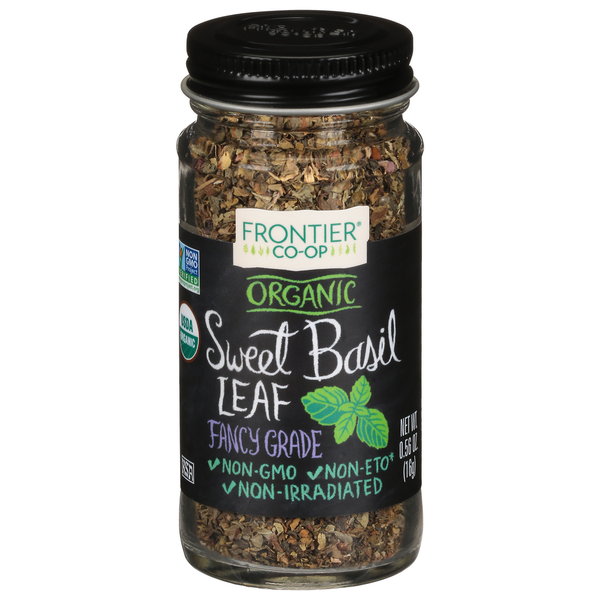 Spices & Seasonings Frontier Co-op Sweet Basil Leaf, Organic hero