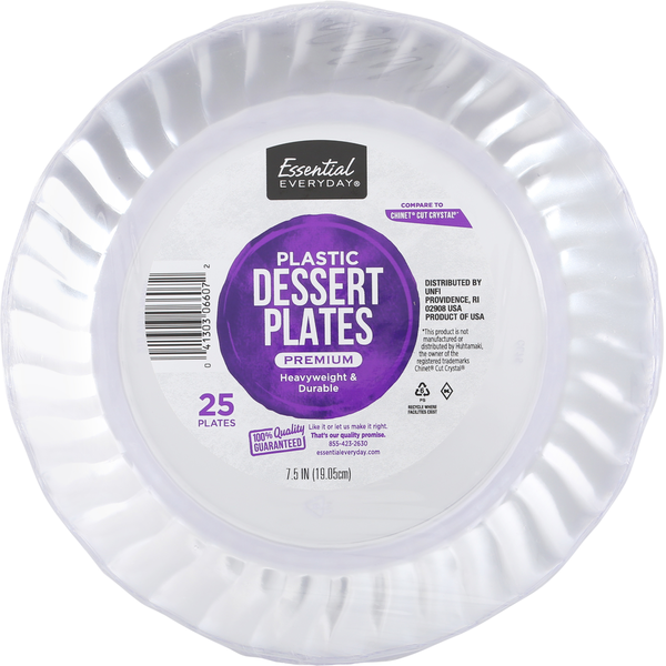 Plates, Bowls, Cups & Flatware Essential Everyday Dessert Plates, Plastic, 7.5 Inch hero