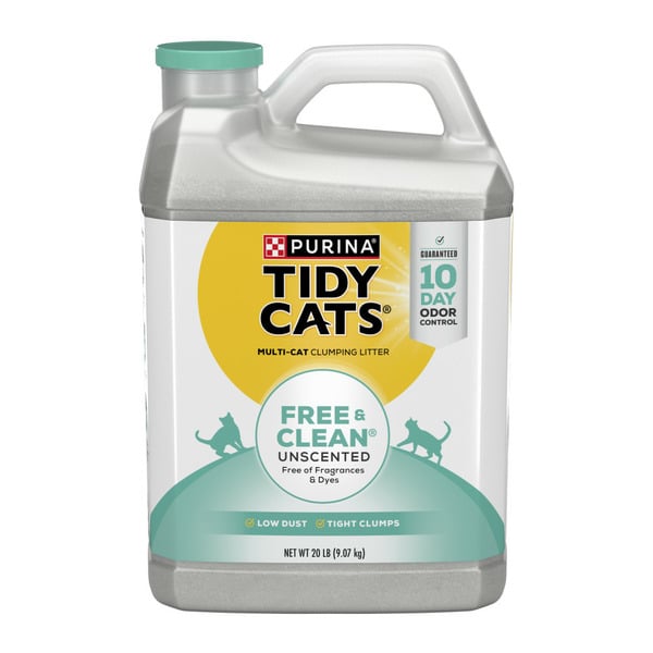 Cat Supplies Purina Tidy Cats Clumping Cat Litter, Free & Clean Unscented Multi Cat Litter hero