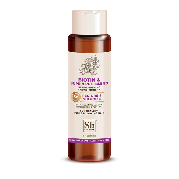 Soapbox Biotin and Superfruit Restore & Volumize Conditioner hero