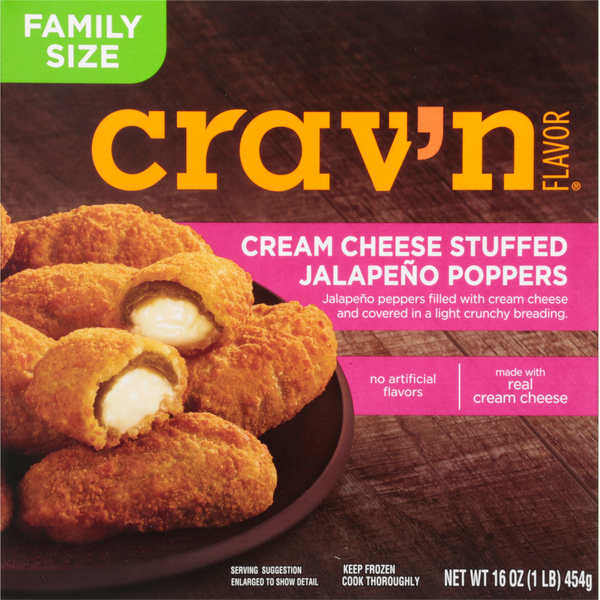 Crav'n Flavor Jalapeno Poppers, Cream Cheese Stuffed, Family Size hero