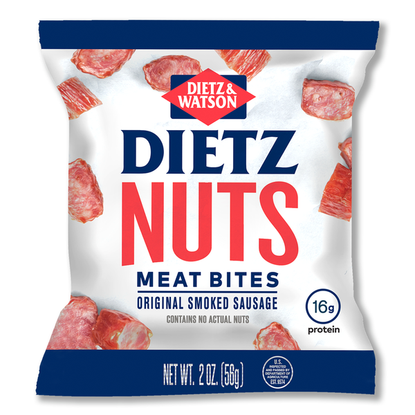 Popcorn & Jerky Dietz & Watson Meat Bites, Original, Smoked Sausage hero