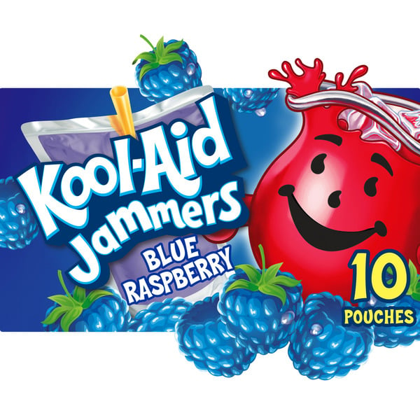 Multipack & Aseptic Juice Kool-Aid Jammers Blue Raspberry Flavored Kids 0% Juice Drink Pouches hero