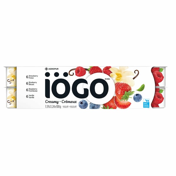 Yogurt iÖGO Yogurt 1.5% Strawberry, Raspberry, Blueberry, Vanilla hero