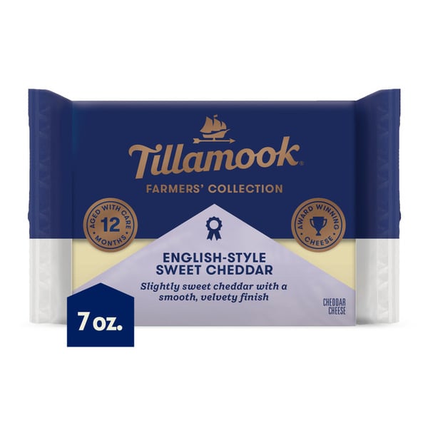 Specialty Cheeses Tillamook Farmers' Collection English Style Sweet Cheddar Cheese Block hero