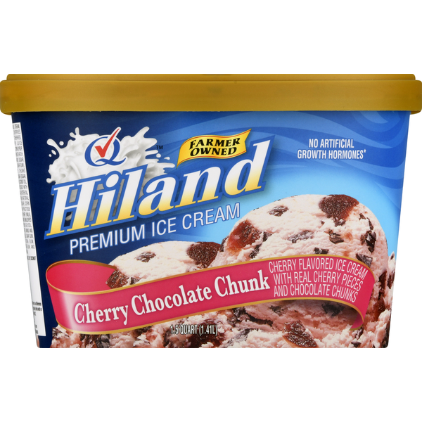 Ice Cream & Ice Hiland Dairy Ice Cream, Premium, Cherry Chocolate Chunk hero