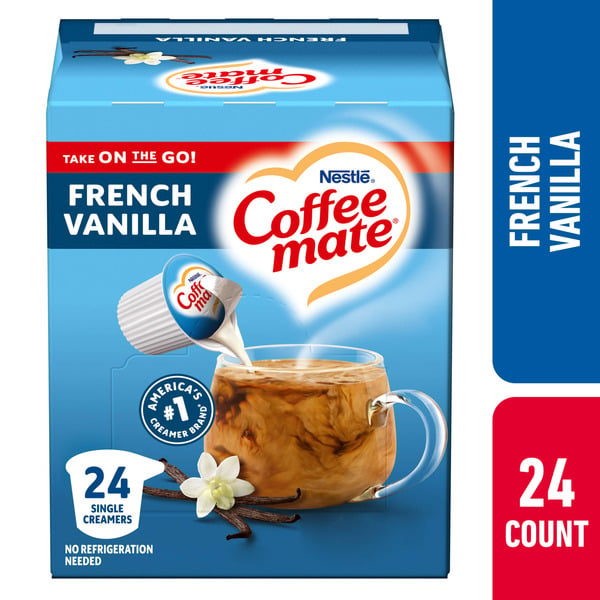 Coffee Coffee mate French Vanilla Liquid Coffee Creamer Singles hero