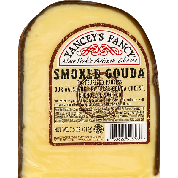 Packaged Cheese Yancey's Fancy Cheese, Pasteurized Process, Smoked Gouda hero