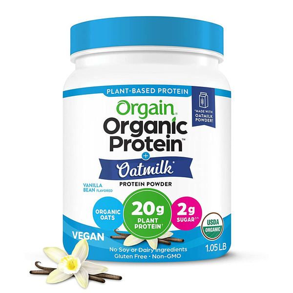 Milk Orgain Organic 2 in 1 Vegan Protein Powder + Oatmilk- 20g Protein - Vanilla Bean hero