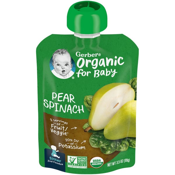 Baby Food & Formula Gerber Baby Food Pear Spinach Pouch hero