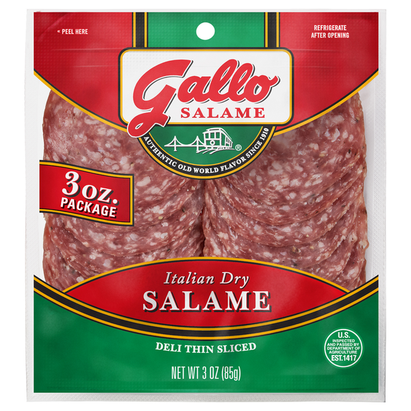 Lunch Meat Gallo Salame Salame, Italian Dry, Deli Thin Sliced hero