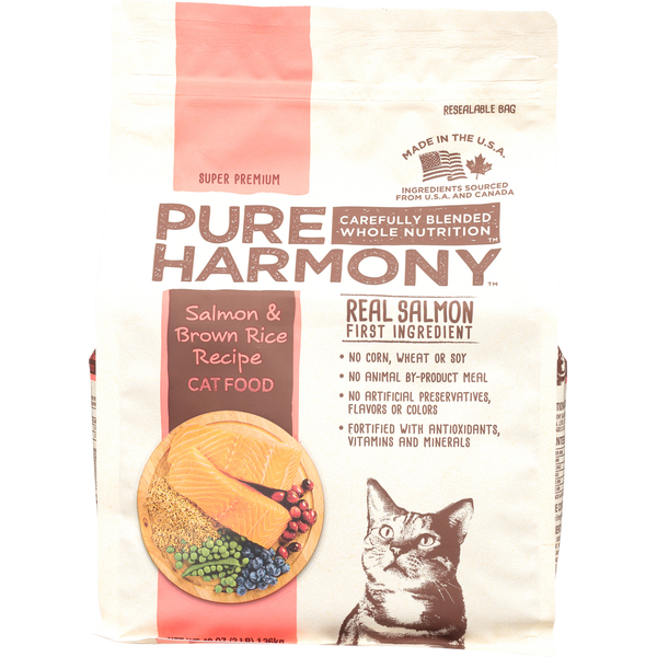 Cat Food & Care Pure Harmony Cat Food, Super Premium, Salmon & Brown Rice Recipe hero