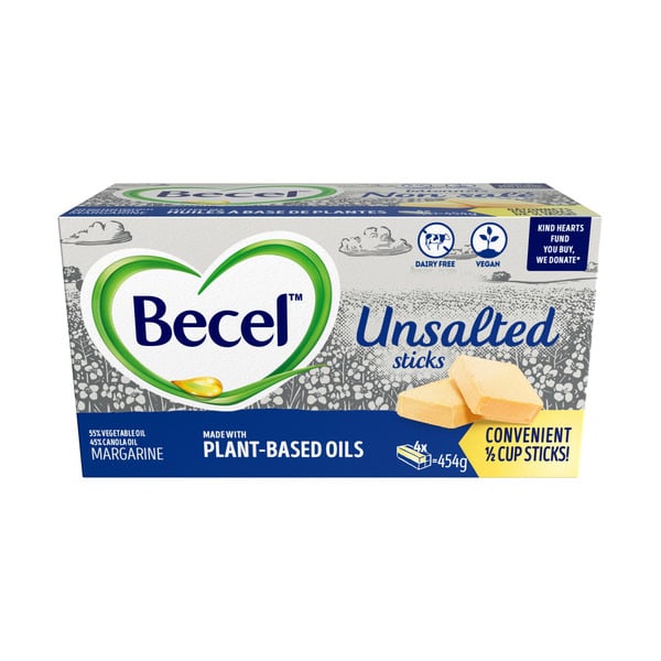 Butter Becel Unsalted Plant-Based Sticks hero