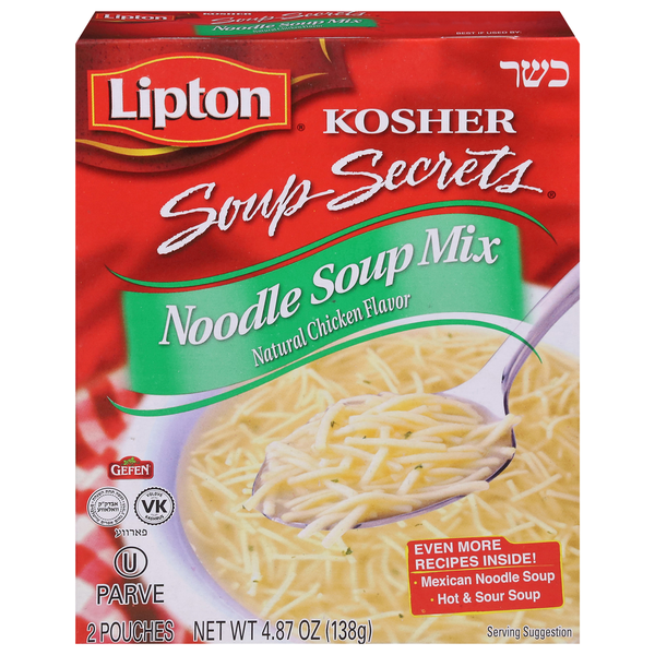 Kosher Foods Lipton Noodle Soup Mix, Natural Chicken Flavor hero