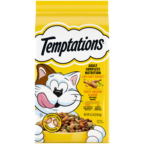 TEMPTATIONS Complete Nutrition Tasty Chicken Flavor Adult Dry Cat Food hero