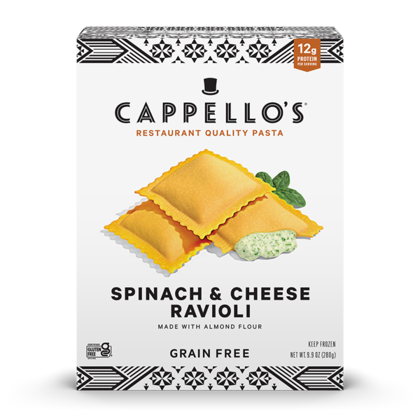 Frozen Meals Cappello's Spinach & Cheese Ravioli hero