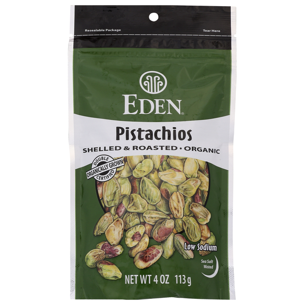 Nuts, Seeds & Dried Fruit Eden Foods Pistachios, Shelled & Roasted, Organic hero