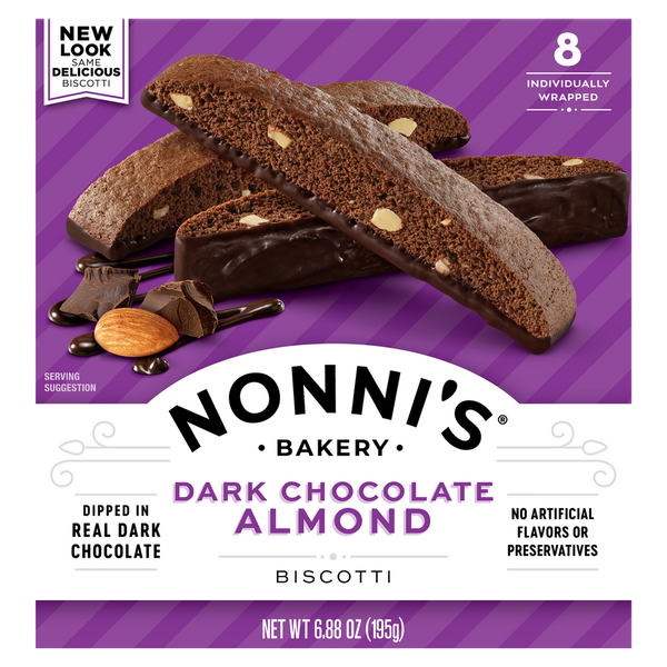 Cookies & Cakes Nonni's Biscotti, Dark Chocolate Almond hero