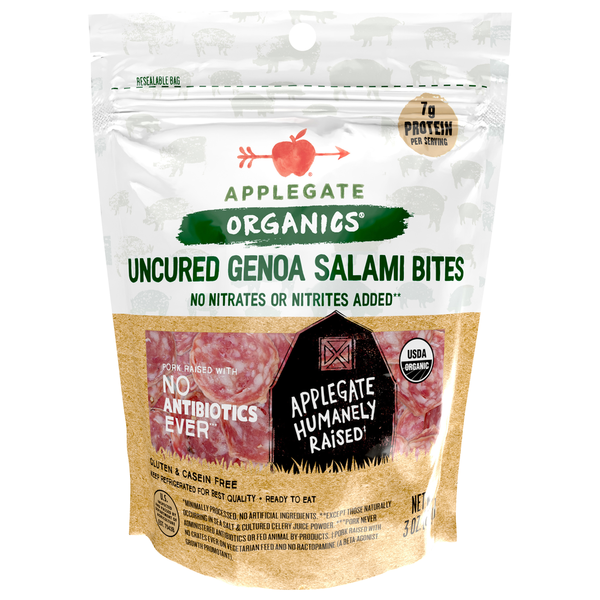 Applegate Organics Genoa Salami Bites, Uncured hero