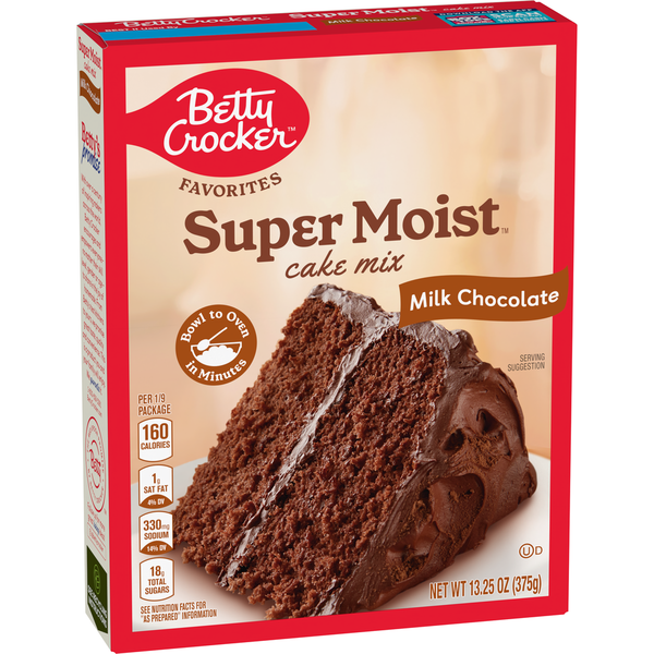 Doughs, Gelatins & Bake Mixes Betty Crocker Super Moist Milk Chocolate Cake Mix hero