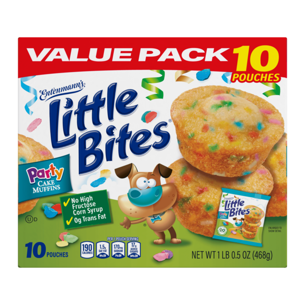 Cookies & Cakes Entenmann's Little Bites, 10 packs, Party Cake Mini Muffins hero