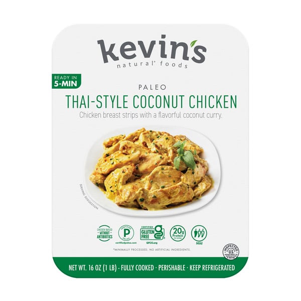 Frozen Meals Kevin's Natural Foods Thai-Style Coconut Chicken hero